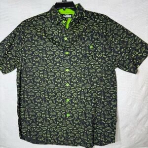 Alien Invasion Glow in the Dark Black Woven Shirt Men’s M Cracker‎ Barrel Excl